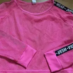 ZUMBAメッシュピンク長袖トップス