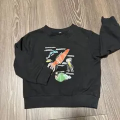 ブラック イカ グラフィック トレーナー 100cm