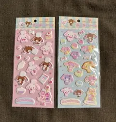 산리오 シュガーバニーズ ぷくぷくシール 2종 세트