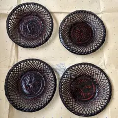 籃胎漆器コースター 【4枚セット】