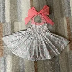 80-90 MARLMARL 食事エプロン フラミンゴ柄ドレス