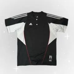 00s adidas archive ゲームシャツ y2k techブラック