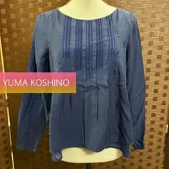 【YUMA KOSHINO】長袖　薄手チュニック　ネイビー系　38