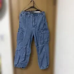 メンズ デニムカーゴパンツ ブルーのサムネイル