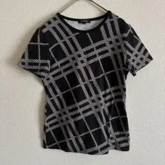 BURBERRY LONDON Tシャツ 半袖 黒 S 三陽商会 幾何学模様