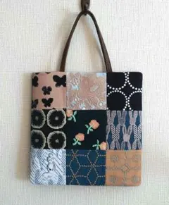 ミナペルホネン　パッチワーク☓choucho　ミニトートバッグ