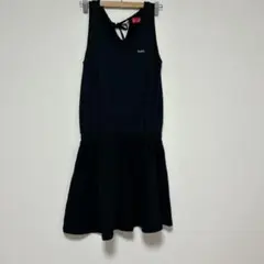 X-girl ノースリーブワンピース ブラック 綿100% バックリボン フレア