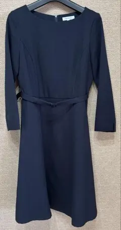 NATURAL BEAUTY BASIC 長袖ワンピース ネイビー