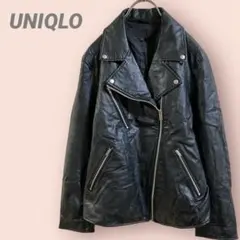 UNIQLOライダーズジャケット　ネオレザー　黒　レディース/L