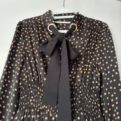 ［新品タグ付き］FENNEL フロントリボンドットワンピース