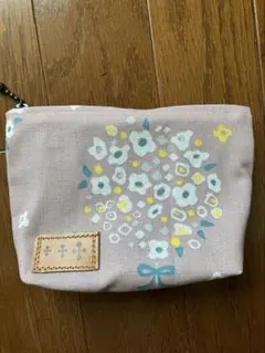 ハンドメイド　花柄ポーチ ピンク