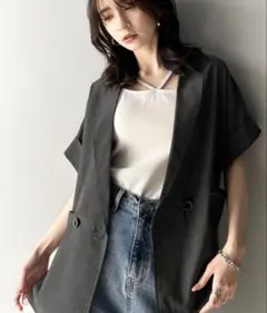 classicalelf 麻調シアードルマンショートスリーブジャケットのサムネイル