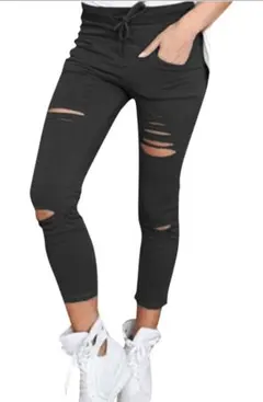 スキニーデニム パンツ ダメージデザイン