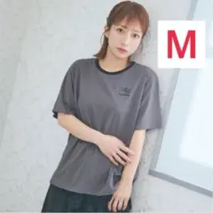 ③　しまむら　辻希美　Tシャツ　ダークグレー・M