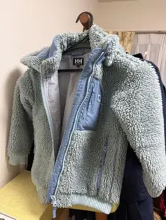 HH フリース ジャケット 水色 フード付き