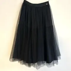 jolie mignonのチュールレーススカート　36〜40SIZE チュールレースとタフタ素材の両面ティアード リバーシブルスカート