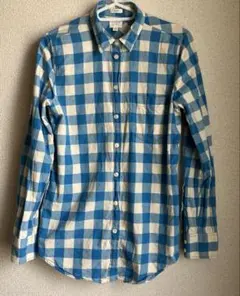 【J.CREW】 青チェック柄シャツ 　US:XS