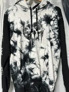 (美品)DIESEL ディーゼル パーカー タイダイ スカル ブラックホワイト