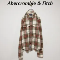 アバクロンビーアンドフィッチ・くすみカラー・ネルシャツ・ワンポイント・1598