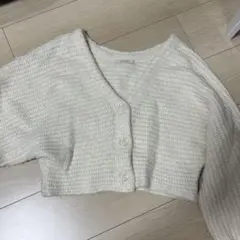 NICE CLAUP 淡色カラーミックスカーディガン アイボリー