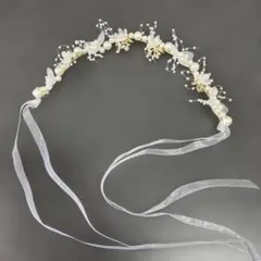 キッズ用　ヘッドドレス 花とパール