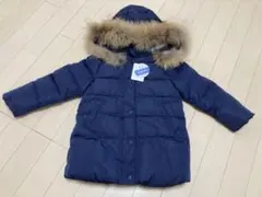 ★SHIPS★ネイビー★ダウンコート★100★花柄★フェザー★ダウン★