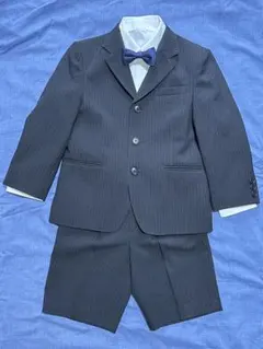 値下げ キッズフォーマルスーツ 120cm 黒ストライプ