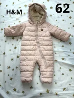 Ｈ&M ジャンプスーツ アウター ロンパース 耳付き 薄ピンク