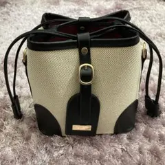 SHEIN シーン　ショルダーバッグ 巾着ポーチ　ハンドバッグベージュと黒