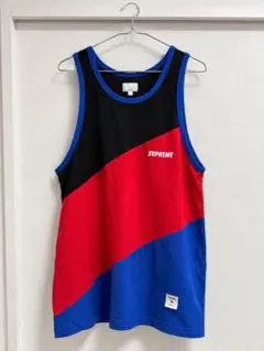 supremeタンクトップ ノースリーブ レッド ブラック