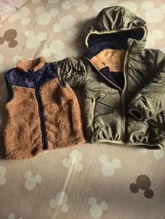 キッズ　オリーブグリーン 中綿コート 120cm