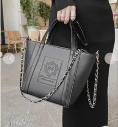 Rady Chain Shoulder Tote Bag, Black