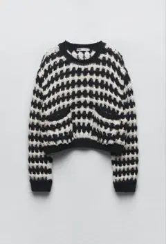 ZARA 新品 オープンニットクロップドセーター