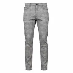 新品　チェックパンツ　M　ベージュタータン　スキニーパンツ　ストレッチパンツ