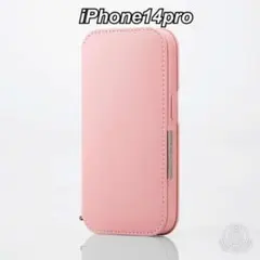 iPhone 14 Pro ソフト レザー スマホ 手帳型 ケース ピンク 1個