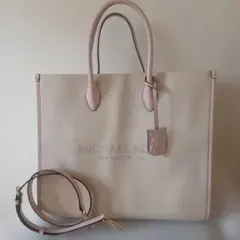 MICHAEL KORS ベージュ トートバッグ　ピンク　上品