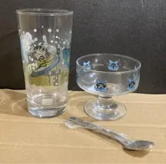 【最終値下】ダヤン　わちふぃーるど　ハイグラスとアイスクリーム皿のセット　未使用のサムネイル