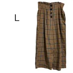 即購入⭕️ チェック柄　ガウチョパンツ　Ｌ