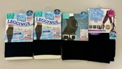 しまむら レディース レギンス4点セット 黒 夏用