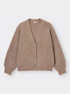 GU パフィータッチパフスリーブカーディガン ベージュ M 長袖