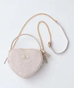 クリアピンク ハート型ショルダーバッグ