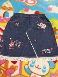 激レア平成レトロ メゾピアノ ベリエちゃん 刺繍デニムスカート150 Y2K