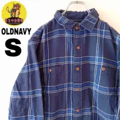USA古着 OLDNAVY　ネルシャツS 90s　ネイビーブルー　チェック