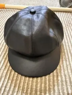 CA4LA レザー風　黒キャスケット