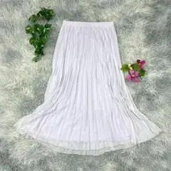 【イェッカヴェッカ】ラベンダー プリーツ ロングスカート F ウェストゴム