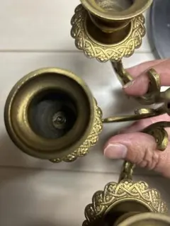 アンティークろうそくたて 花模様キャンドルホルダー