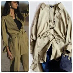 専用極美品】Theory セオリー スプリングコート ベージュ フード　ベージュ Theory セオリー トレンチコート スプリングコート 現行タグ