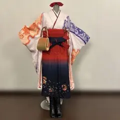卒業式 袴(紐下84㌢)147㌢〜153㌢・ブーツ着用＋10㌢の方用7点セット 