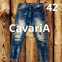 【Y2K】cavaria ダメージデニム 42 セルビッチ ヒゲハチノスのサムネイル