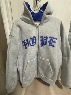 SHEIN ジップパーカー パーカー グレー 青 Sサイズ